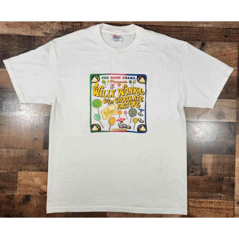 Willy Wonka & The Chocolate Factory Musical Shirt Mens Large White 1998/99 Play